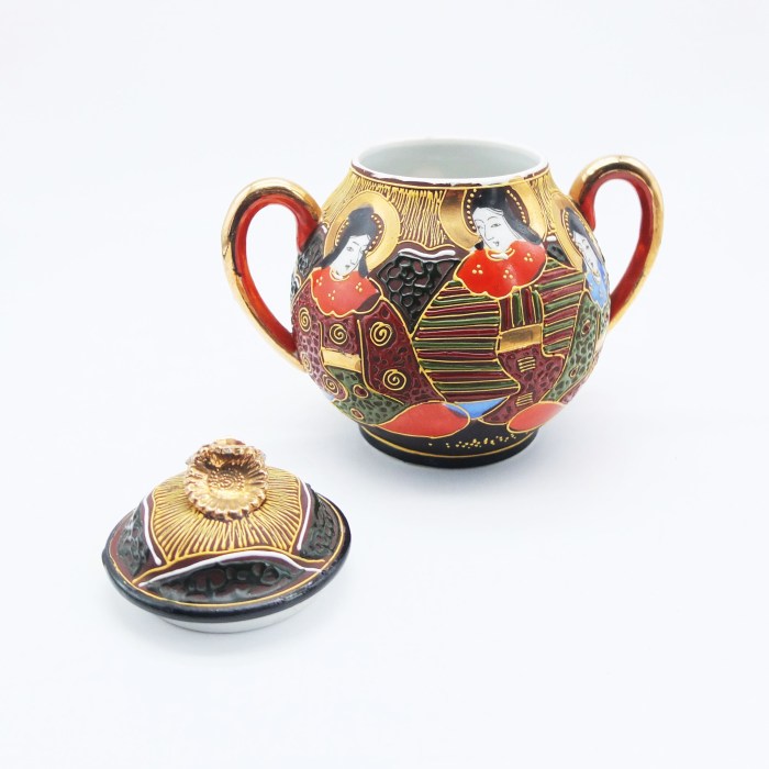 Vintage Japanese Porcelain Sugar Bowl - Etsy